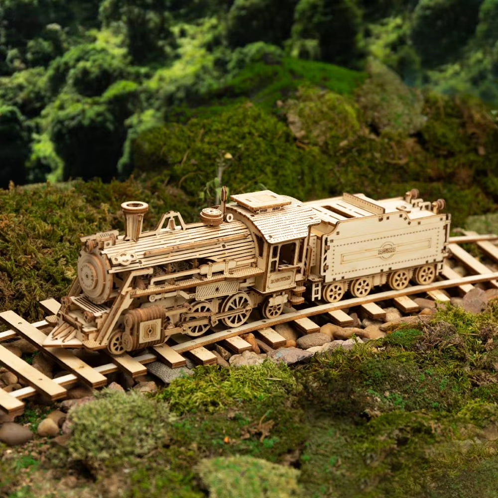 Rokr 3D Puzzle Movable Steam Train,Car,Jeep Assembly Toy Gift for Children Adult Wooden Model Building Block Kits