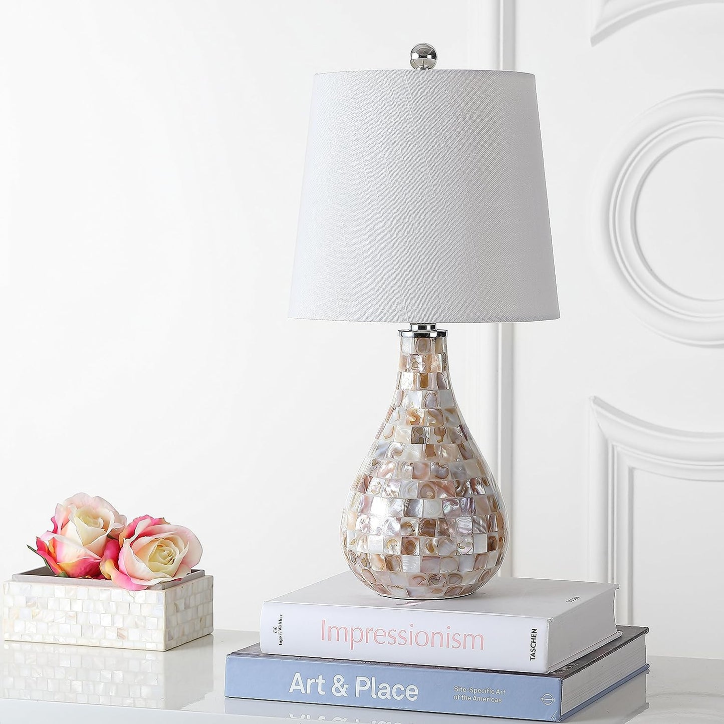 JYL1024A Mona 20.5" Mini LED Table Lamp, Cottage, Coastal, Transitional, Modern, Elegant, Office, Living Room, Family Room, Dining Room, Bedroom, Hallway, Foyer, Seashell