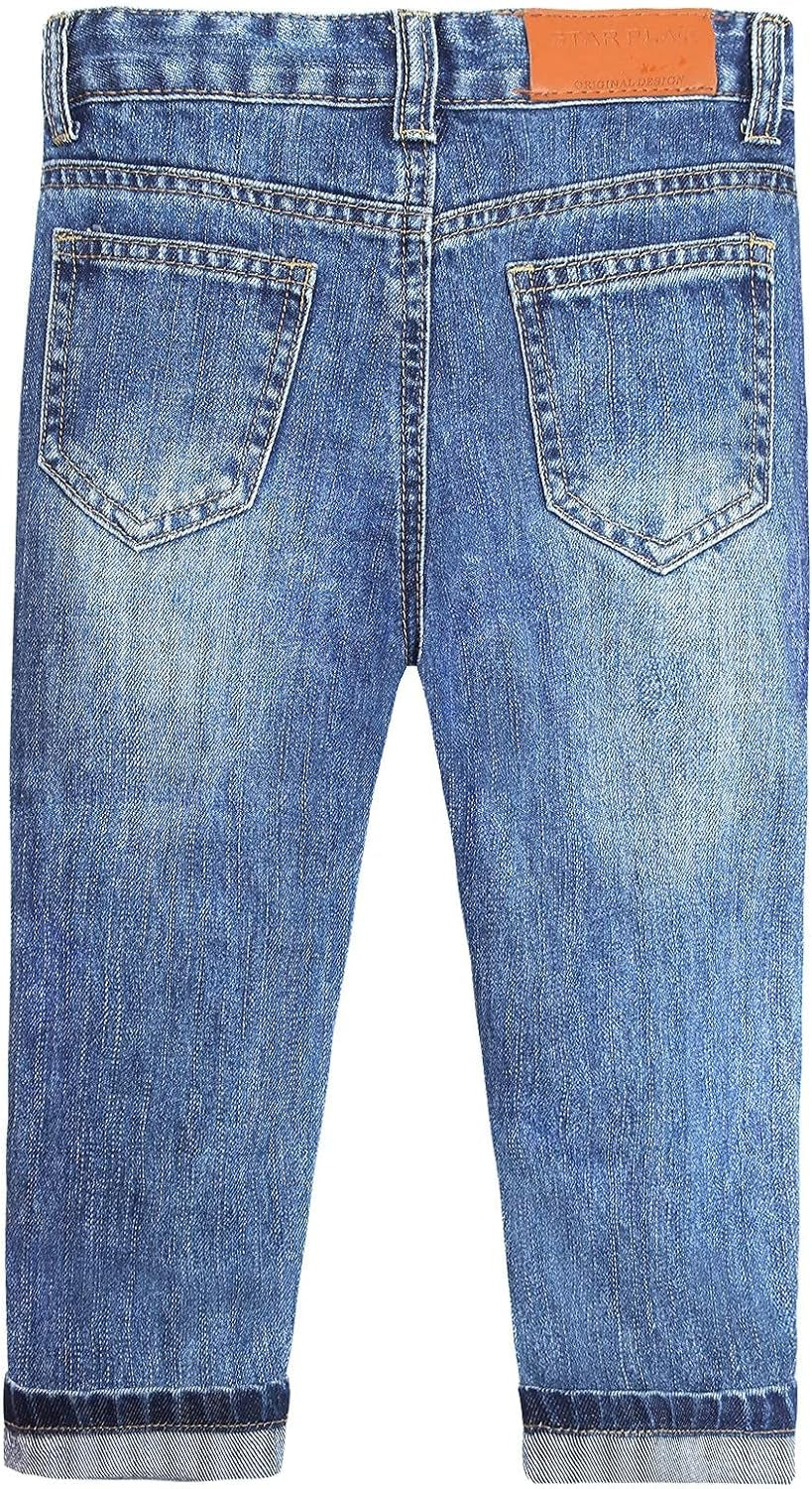 Girls Slim-Fit Jeans, Ripped Holes Straight Denim Pants