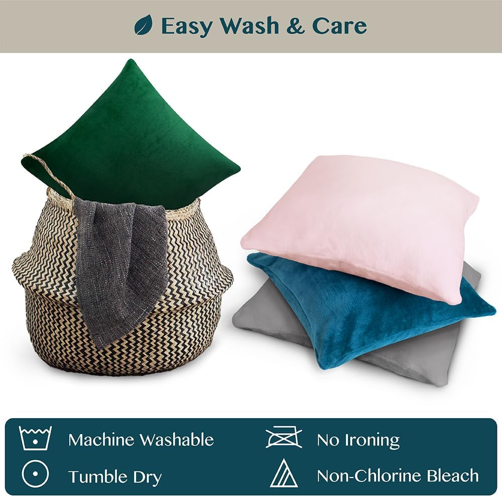 Juego De 2 Fundas De Almohada De Color Verde Esmeralda 18X18 Fundas De Almohada