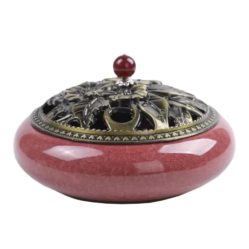 Y the Large Mosquito Coil Tray Living Room Incense Sticks Burner Dragon Sandalwood Ceramic with Lid Home Fireproof Cone Censer