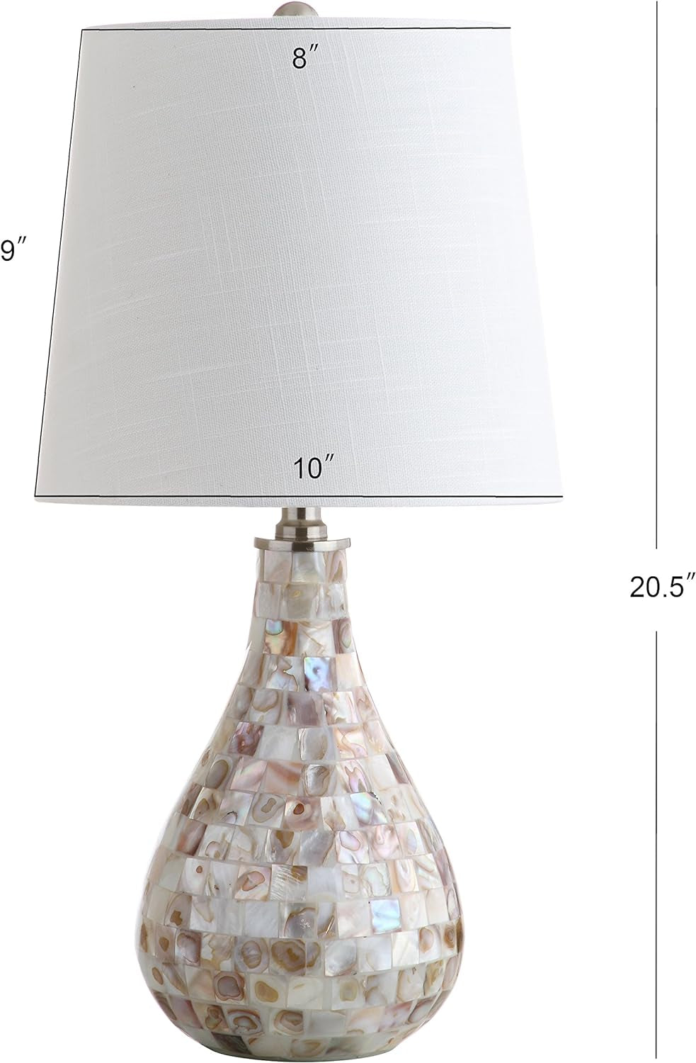 JYL1024A Mona 20.5" Mini LED Table Lamp, Cottage, Coastal, Transitional, Modern, Elegant, Office, Living Room, Family Room, Dining Room, Bedroom, Hallway, Foyer, Seashell