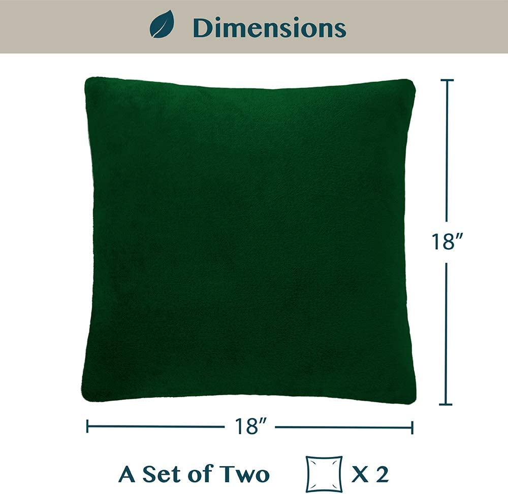 Juego De 2 Fundas De Almohada De Color Verde Esmeralda 18X18 Fundas De Almohada