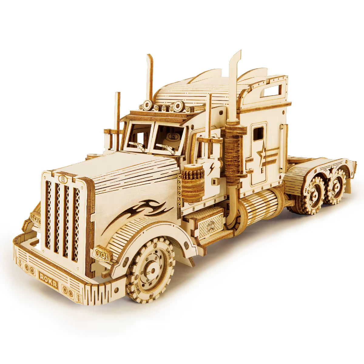 Rokr 3D Puzzle Movable Steam Train,Car,Jeep Assembly Toy Gift for Children Adult Wooden Model Building Block Kits