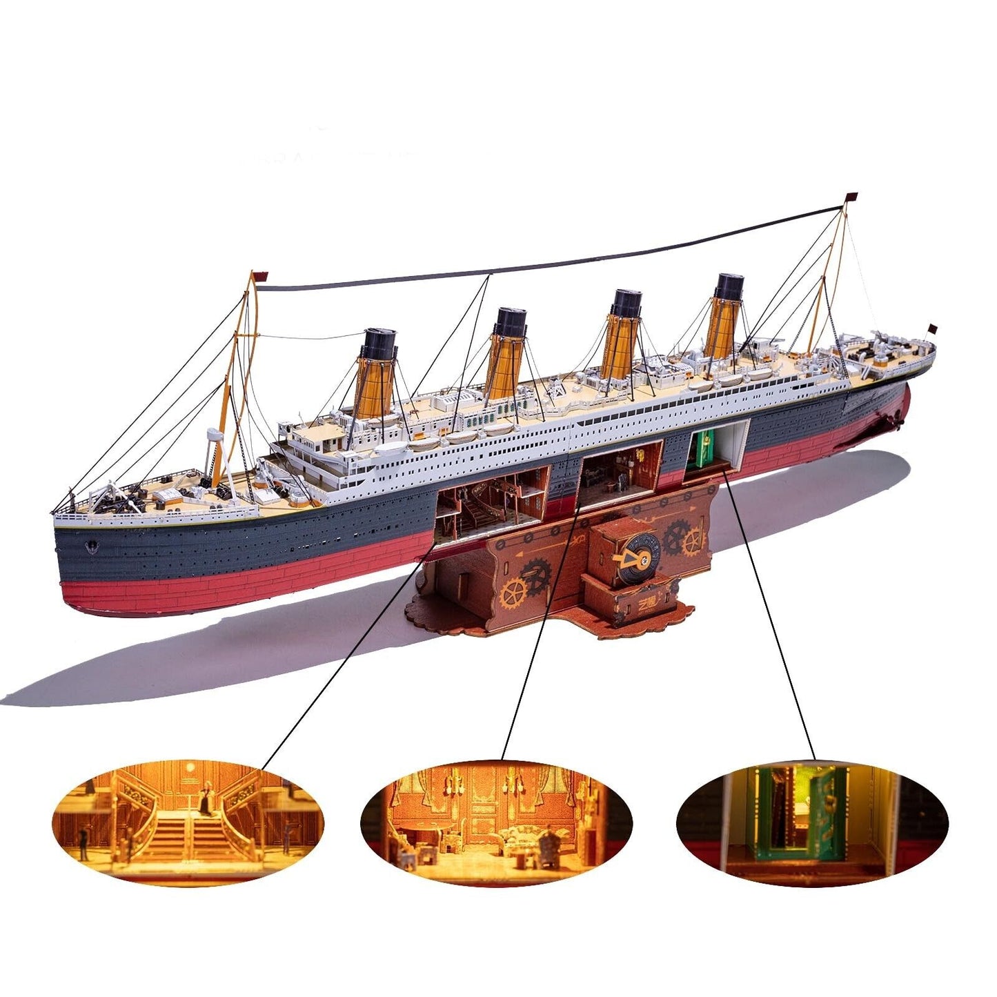MU 3D Metal Puzzle for Adult Titanic Ship Model Building with LED Lighting, R...
