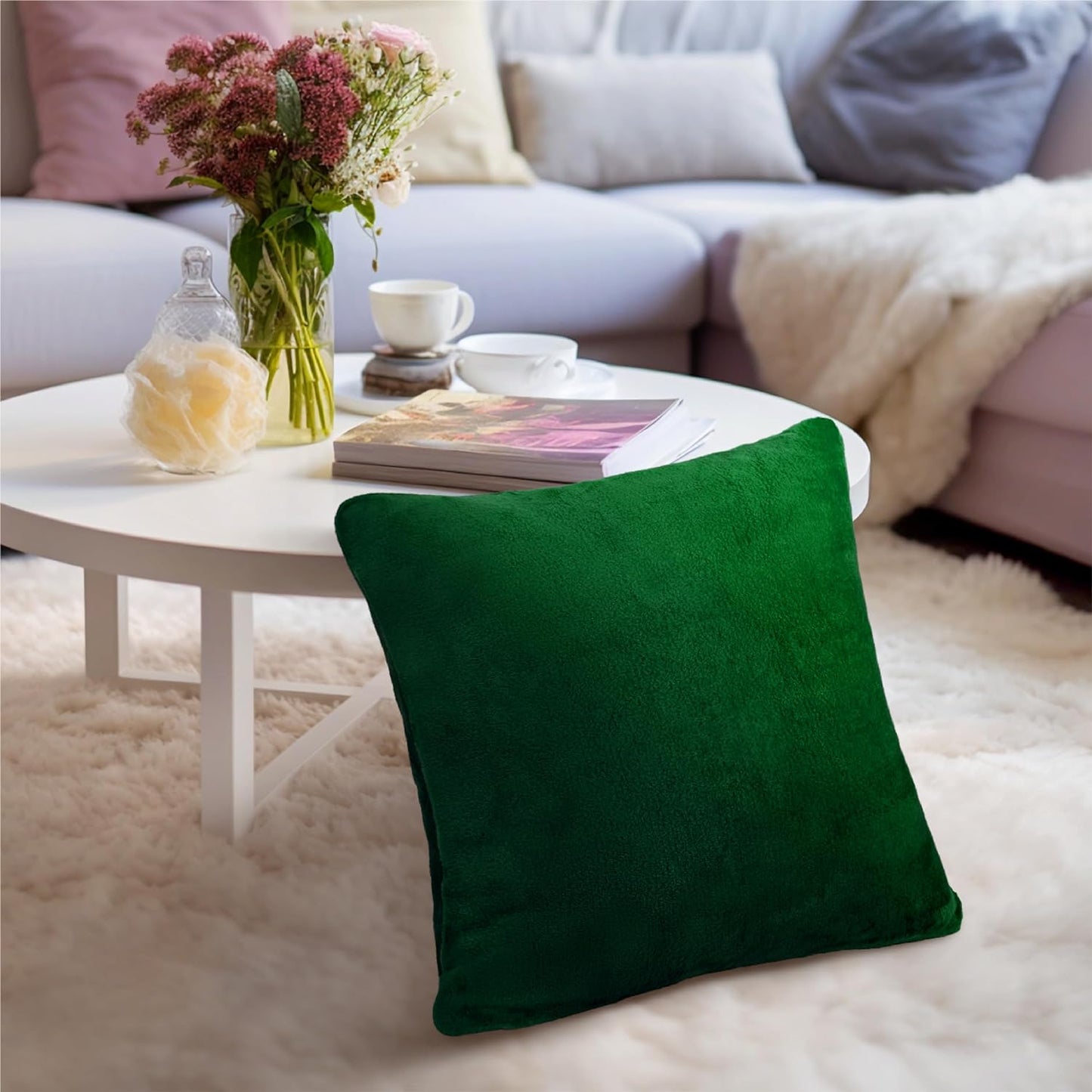 Juego De 2 Fundas De Almohada De Color Verde Esmeralda 18X18 Fundas De Almohada