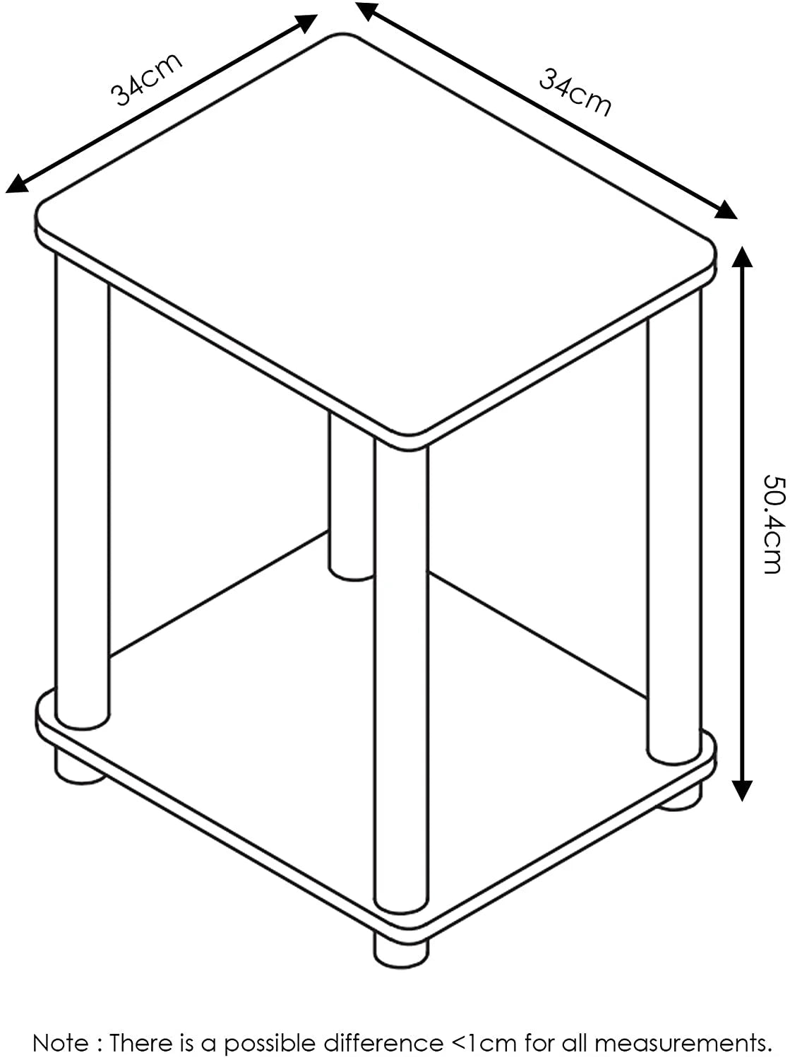 Turn-N-Tube Haydn End Table, Cream Faux Marble/White