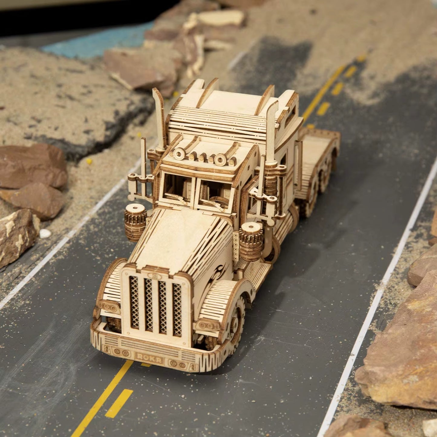Rokr 3D Puzzle Movable Steam Train,Car,Jeep Assembly Toy Gift for Children Adult Wooden Model Building Block Kits