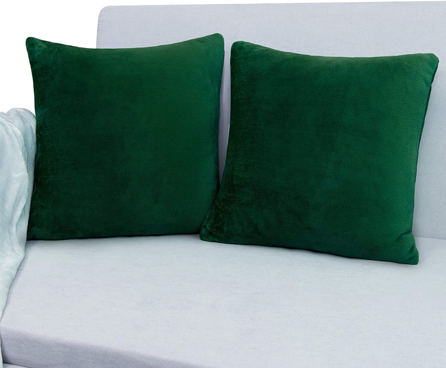 Juego De 2 Fundas De Almohada De Color Verde Esmeralda 18X18 Fundas De Almohada