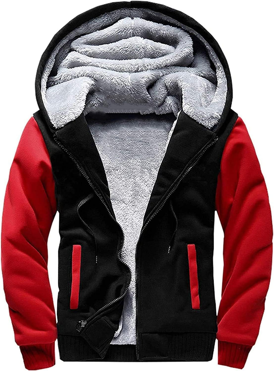 Hoodies for Men Full Zip up Winter Sweatshirt Fleece Sherpa Lined Warm Coats