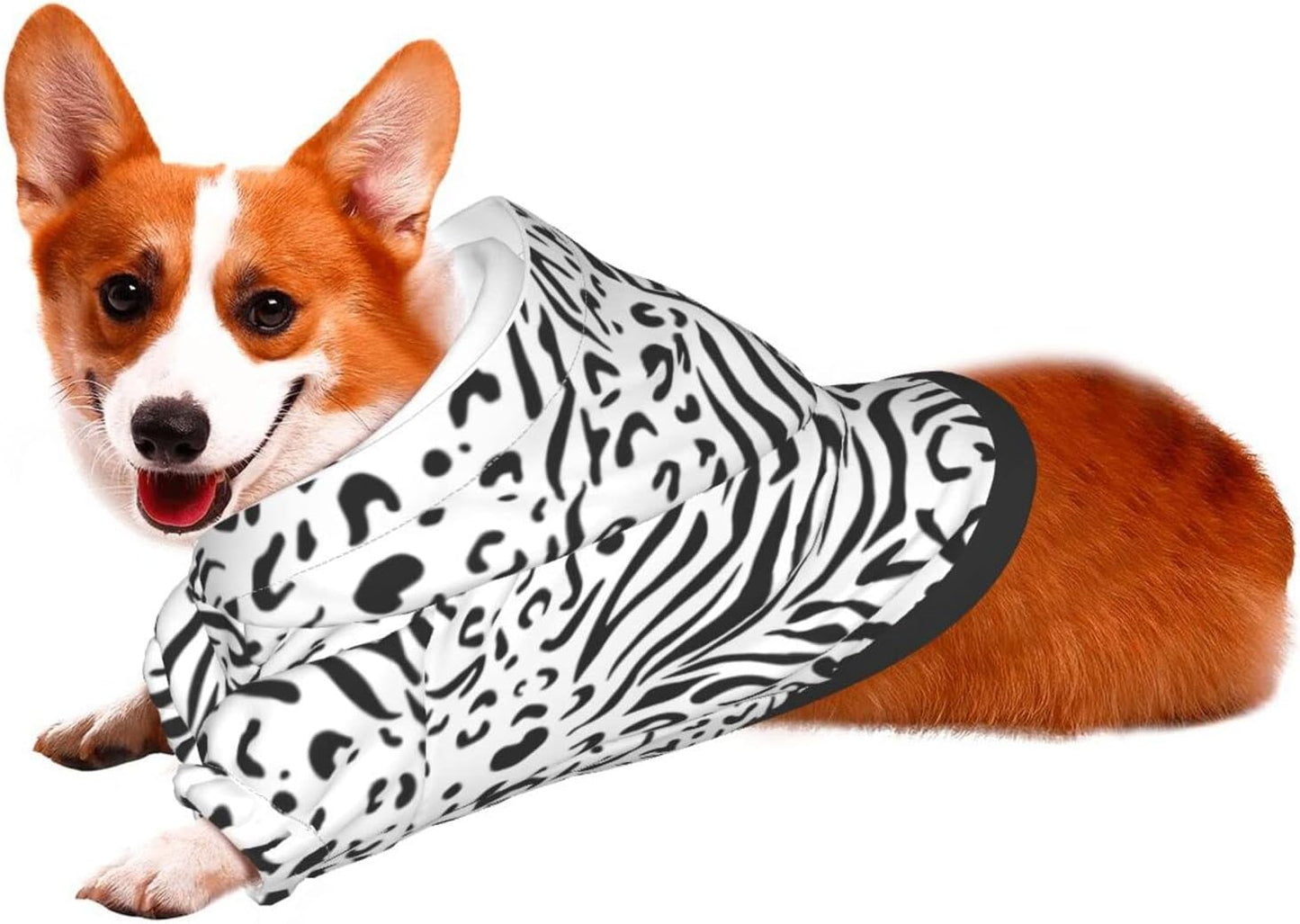 Leopard Tiger Print Miniature Pets Hoodies Dog Leopard Zebra Print Costume Animal Print Pet Winter Sweatshirt for Small Dogs Pets