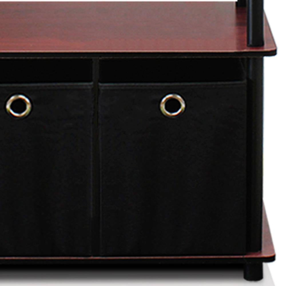 Go Green Dark Cherry 3-Shelf Open Bookcase with Bins (2-Pack)