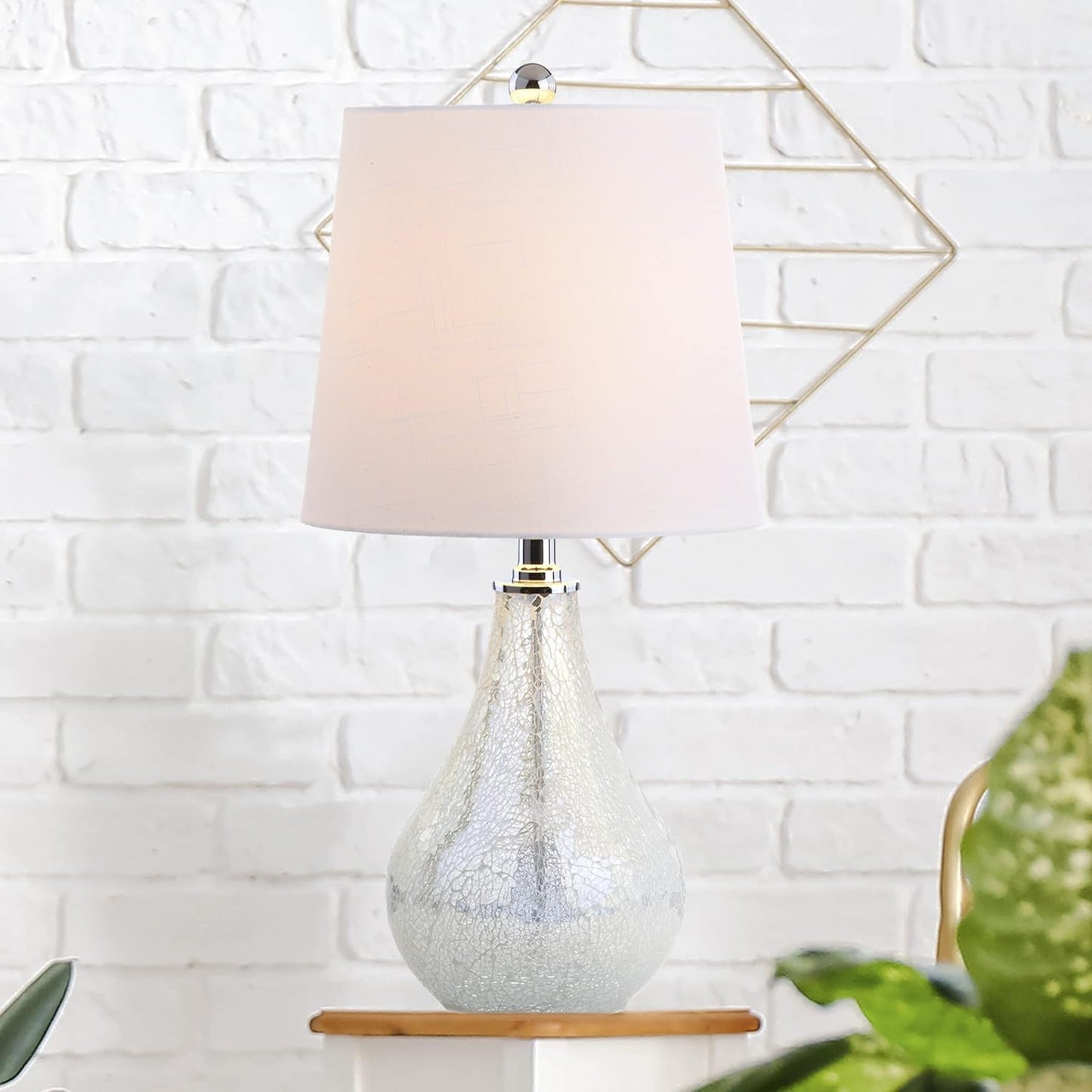 JYL1024B Mona 20.5" Mini LED Table Lamp, Modern, Contemporary, Elegant, Office, Living Room, Family Room, Dining Room, Bedroom, Hallway, Foyer, Mosaic White