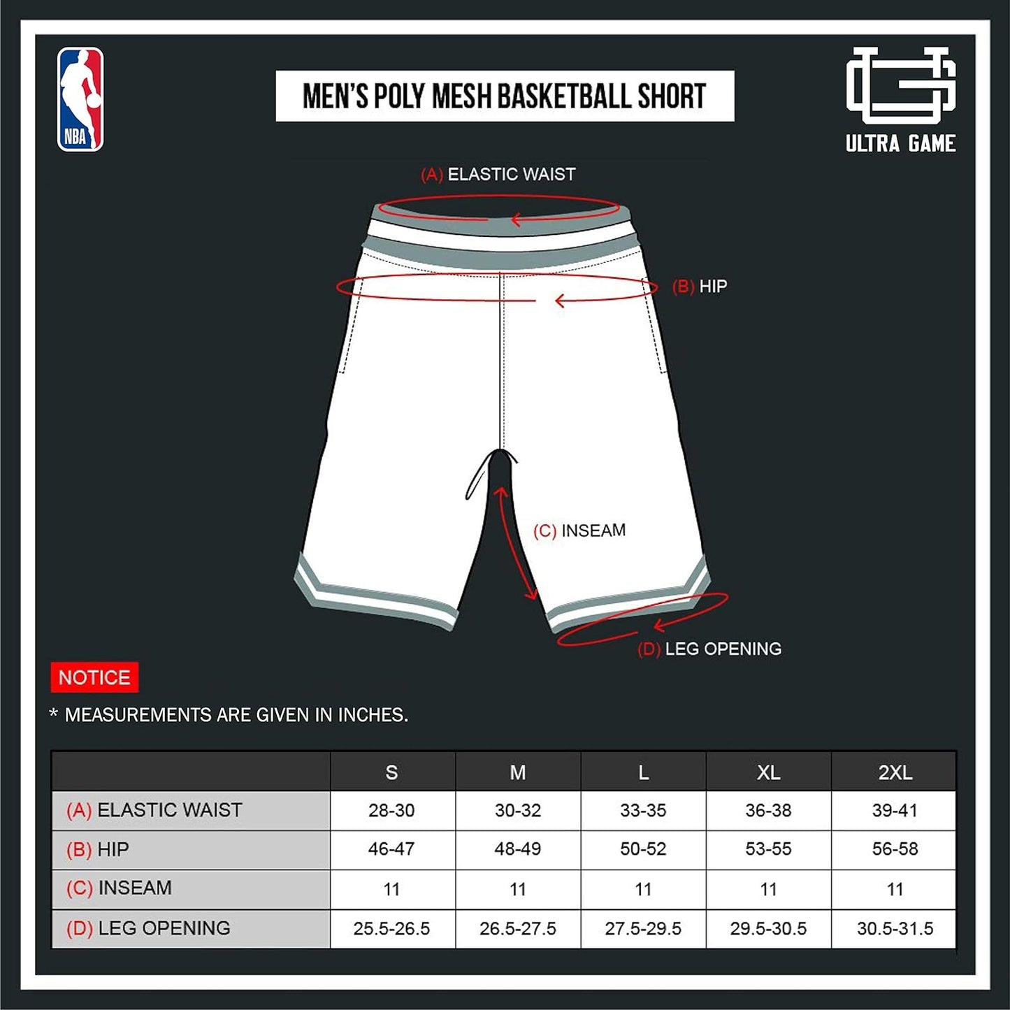 Men'S NBA Official Soft Air Mesh Ultimate Basketball Shorts - OG Fit