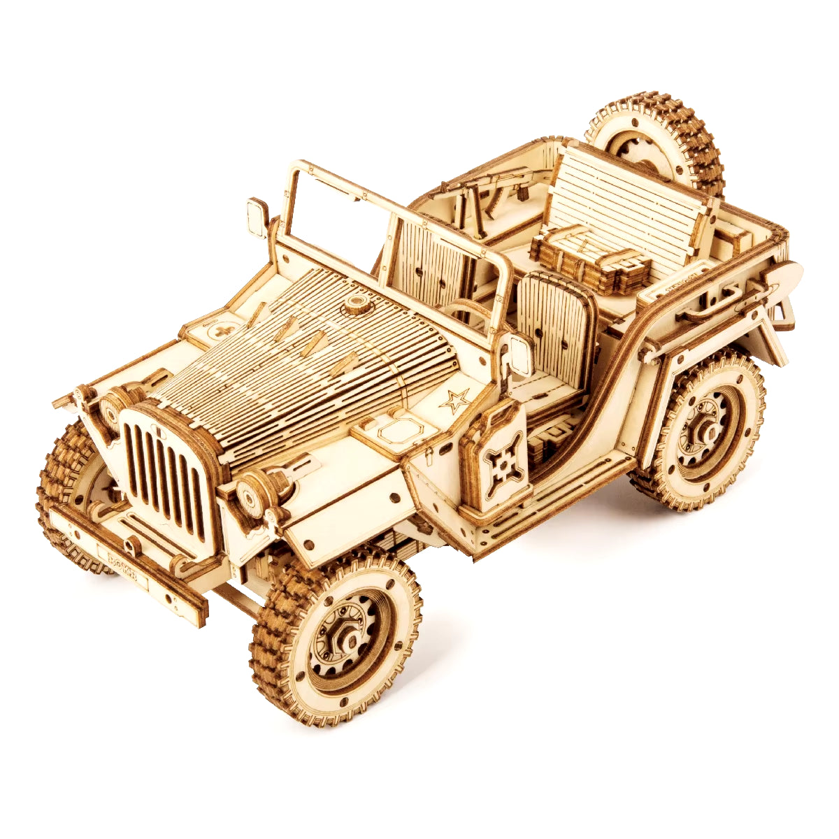Rokr 3D Puzzle Movable Steam Train,Car,Jeep Assembly Toy Gift for Children Adult Wooden Model Building Block Kits