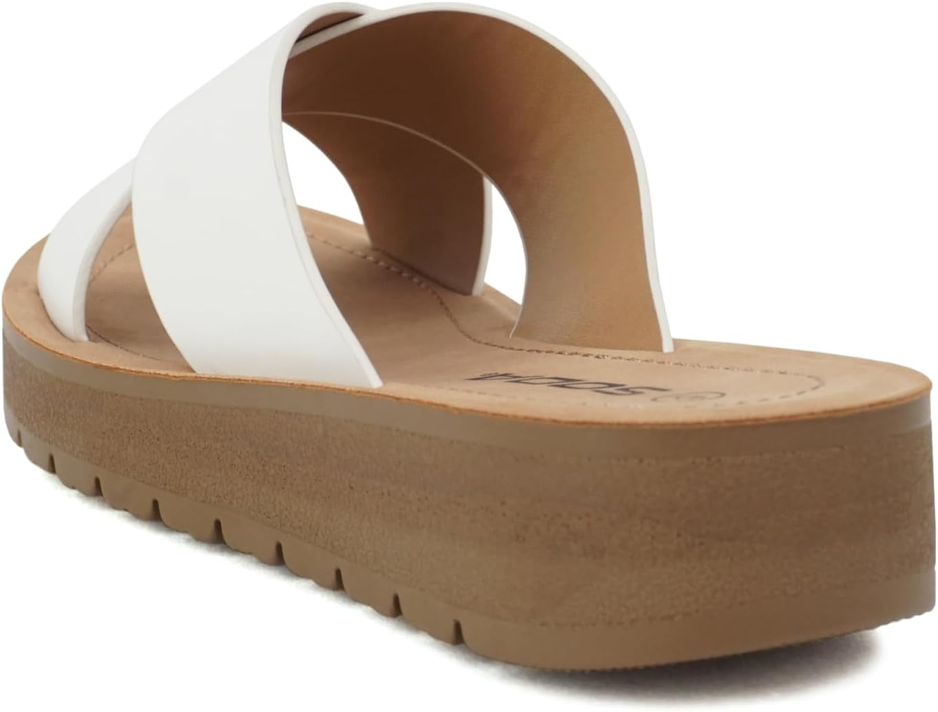 LUCY ~ Women Open Toe Flatform Platform Crisscross Band Upper Fashion Slide Sandals