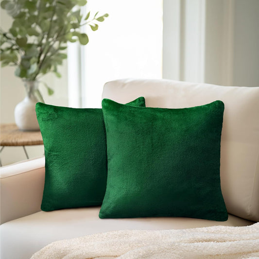 Juego De 2 Fundas De Almohada De Color Verde Esmeralda 18X18 Fundas De Almohada