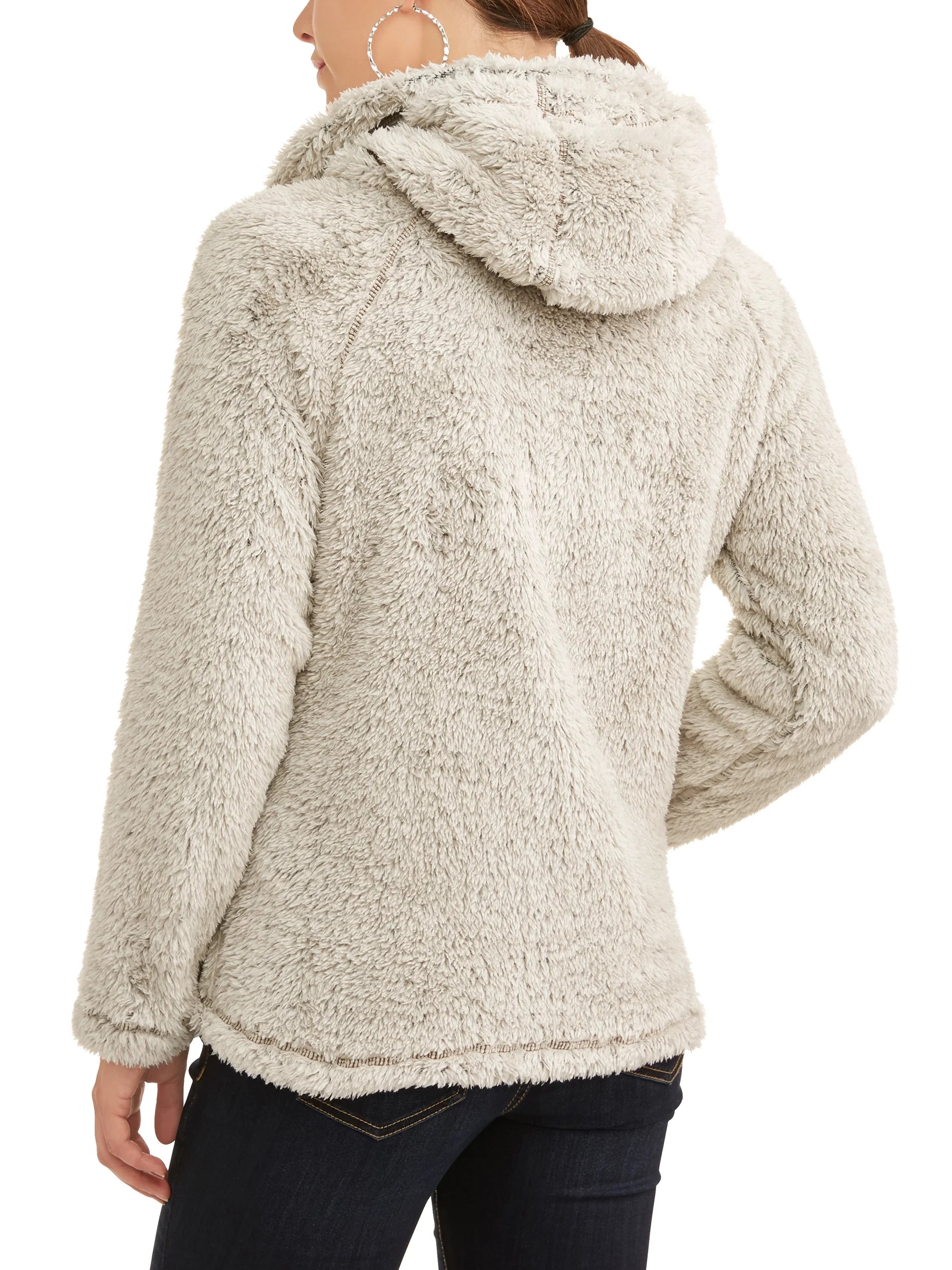 Women'S Fluffy Fleece Full Zip Jacket
