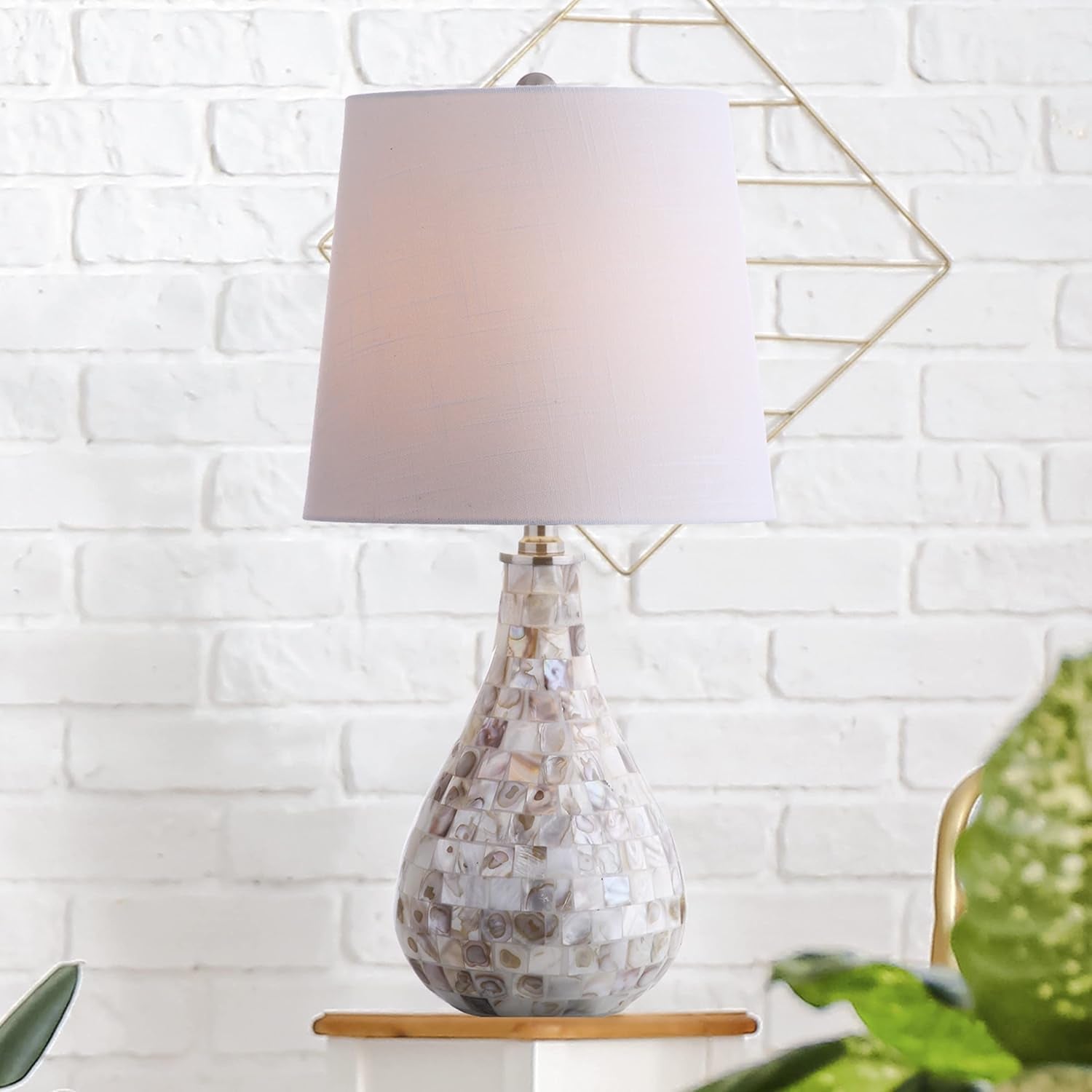 JYL1024A Mona 20.5" Mini LED Table Lamp, Cottage, Coastal, Transitional, Modern, Elegant, Office, Living Room, Family Room, Dining Room, Bedroom, Hallway, Foyer, Seashell