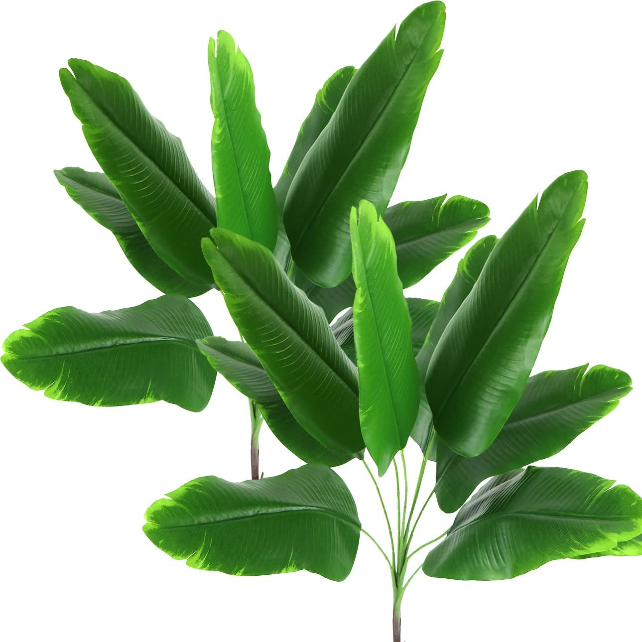 Planta Artificial Hojas De Platano Falsas Con Tallos Palmera De Imitacion Fronda