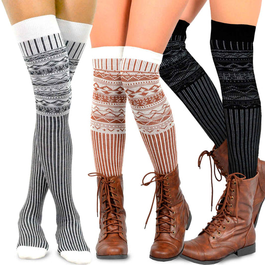Teehee Women'S Extra Long Fashion Thigh High Socks over the Knee High Boot Socks