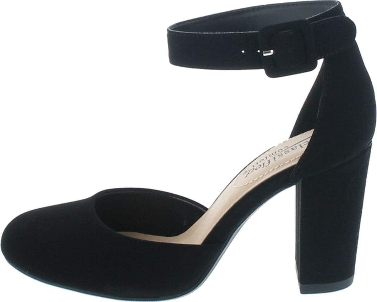 City Classified Comfort Women'S Closed Toe Ankle Strap Block Heel
