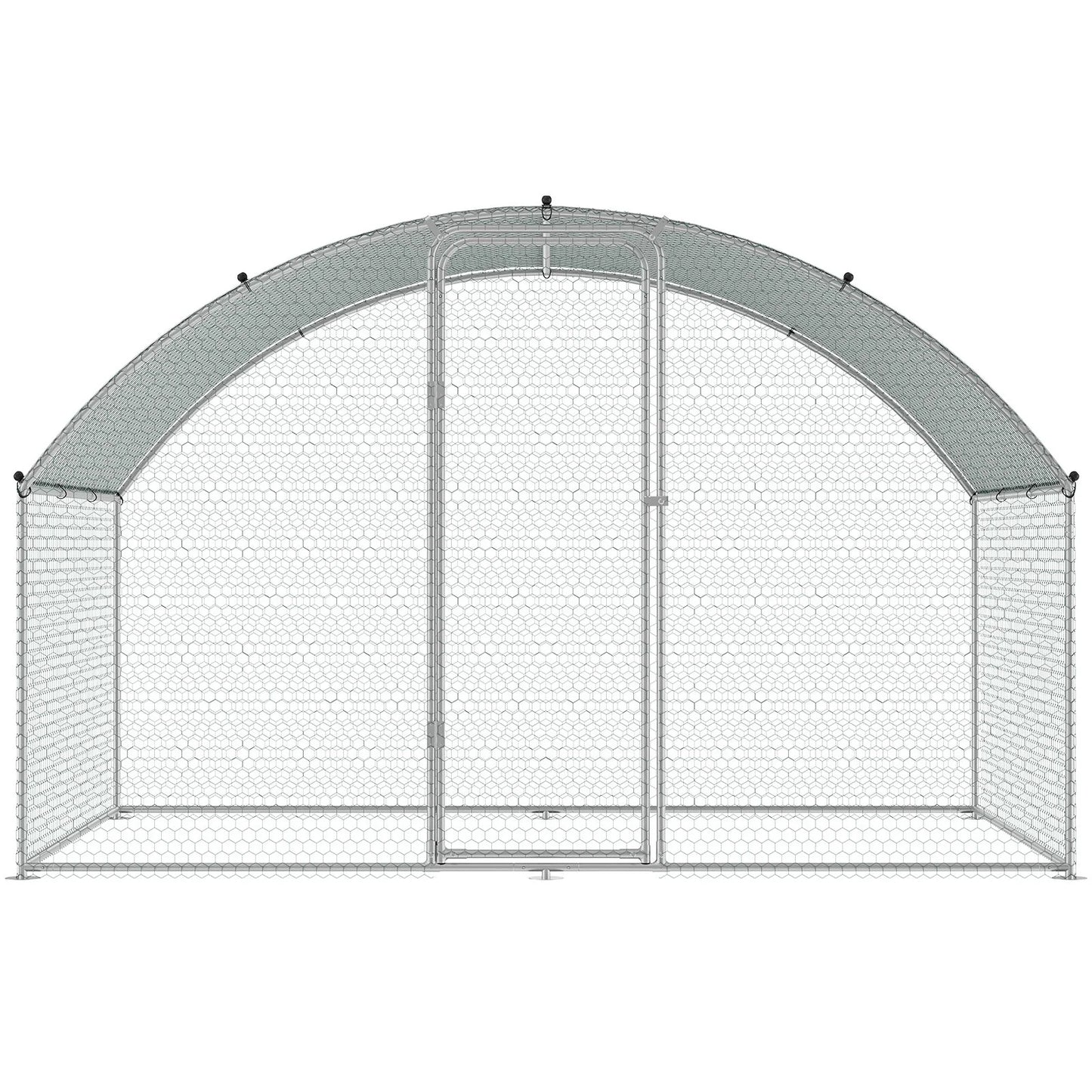 VEVOR Chicken Coop, 9.8X6.5X6.5Ft Walk-In Large Metal Chicken Run for Yard with Waterproof Cover, Doom Roof Hen House with Security Lock for Outdoor and Backyard, Farm, Duck Rabbit Cage Poultry Pen