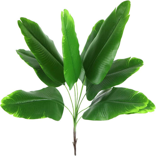 Planta Artificial Hojas De Platano Falsas Con Tallos Palmera De Imitacion Fronda