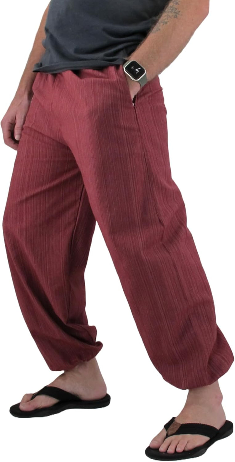 Baggy Pants Men'S One Size Cotton Harem Pants Hippie Boho Trousers