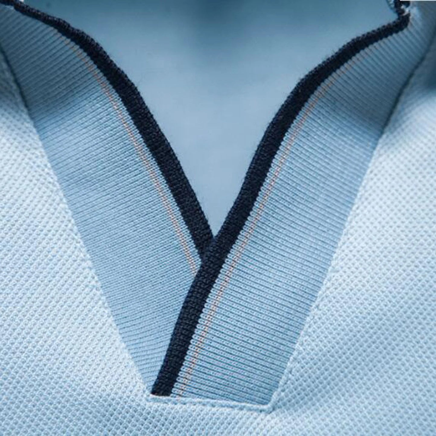 Light Blue Polo Shirts for Men Mens Fashion Casual Solid Color Cotton V Neck Button Short Sleeve T Shirt Top