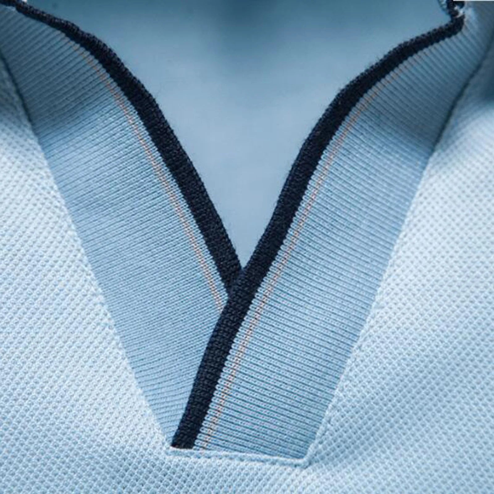 Light Blue Polo Shirts for Men Mens Fashion Casual Solid Color Cotton V Neck Button Short Sleeve T Shirt Top
