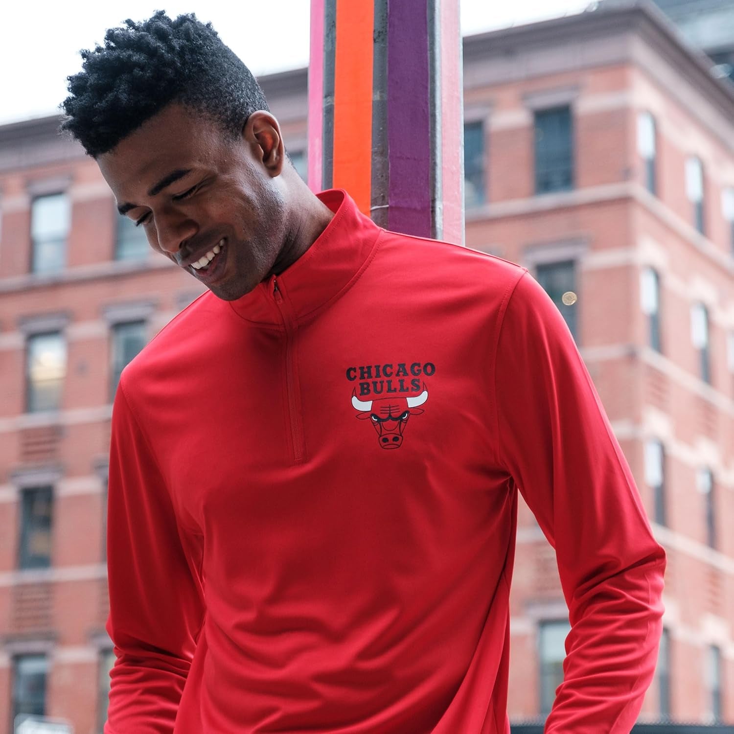 Men'S NBA Quarter Zip Long Sleeve Pullover T-Shirt