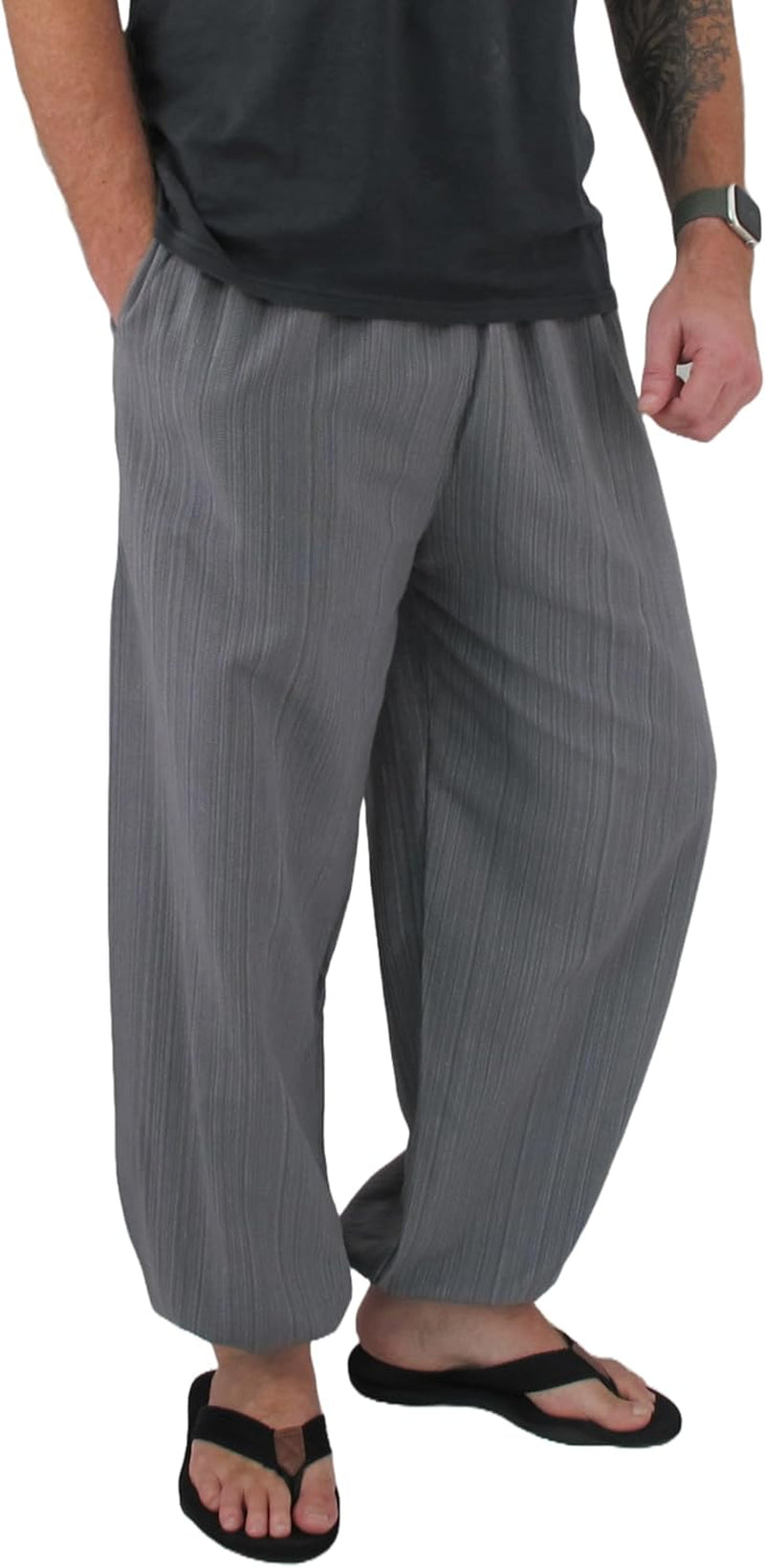 Baggy Pants Men'S One Size Cotton Harem Pants Hippie Boho Trousers