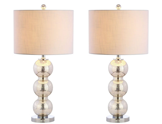 JONATHAN Y JYL1070B-SET2 Set of 2 Table Lamps Bella 27" Glass Triple-Sphere L...