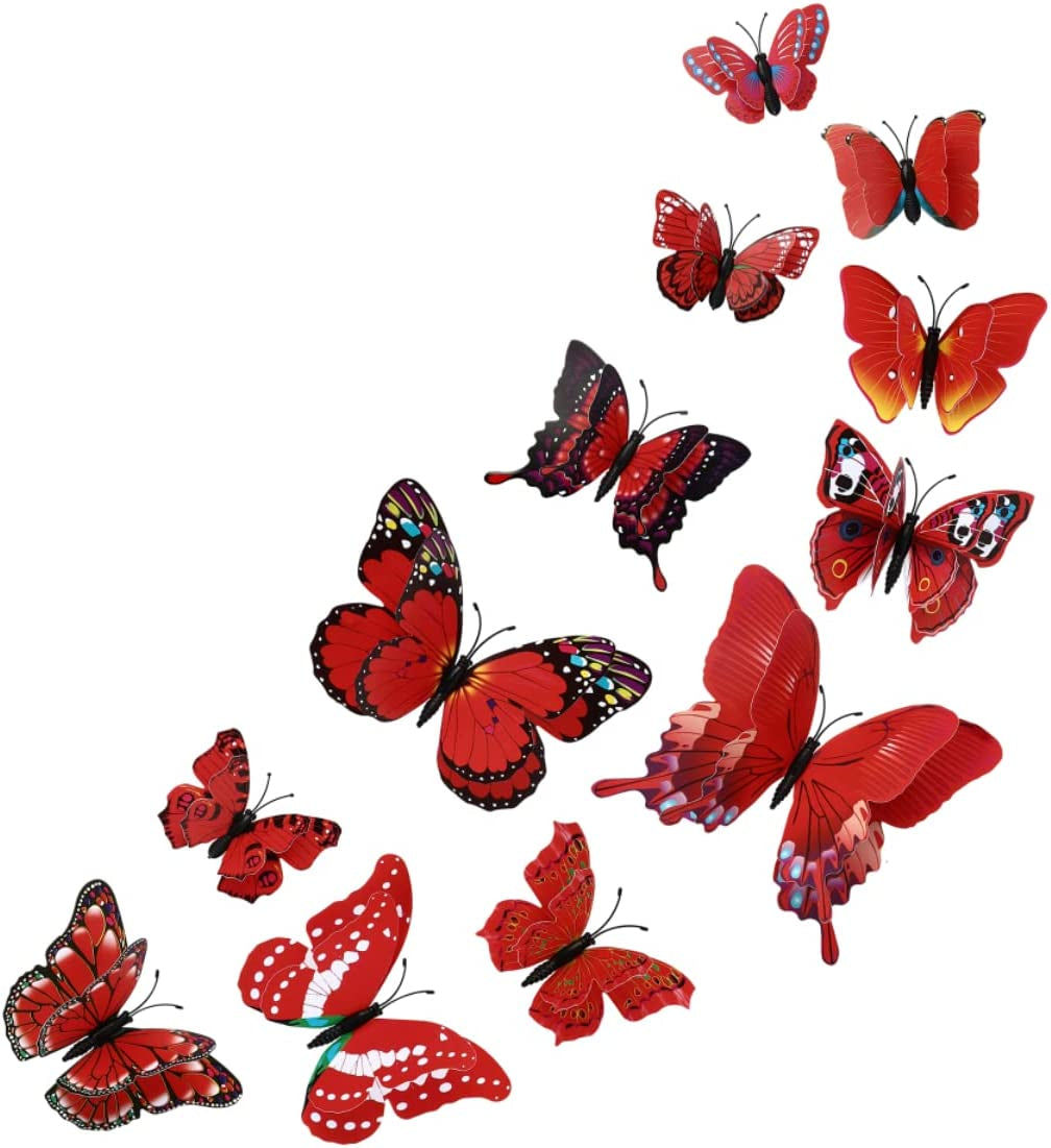 3D Mariposas Decorativas De Pared - Luminosa Pegatinas Decoracion Para Casas X12
