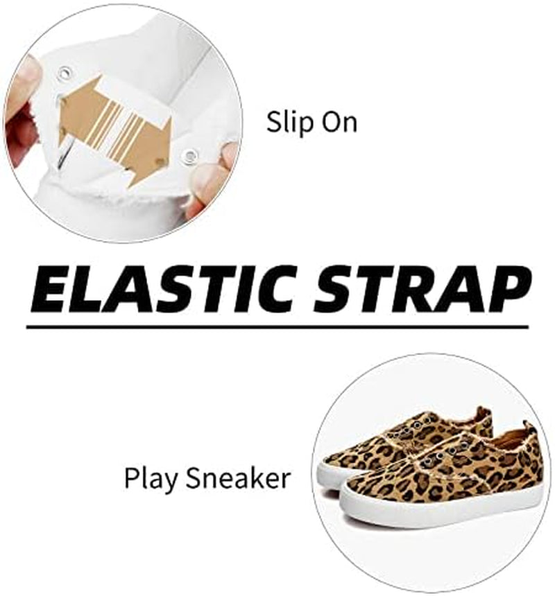Women’S Slip on Sneakers Canvas Shoes Fashion Play Sneaker Casual Walking Shoes(Leopard, US9)
