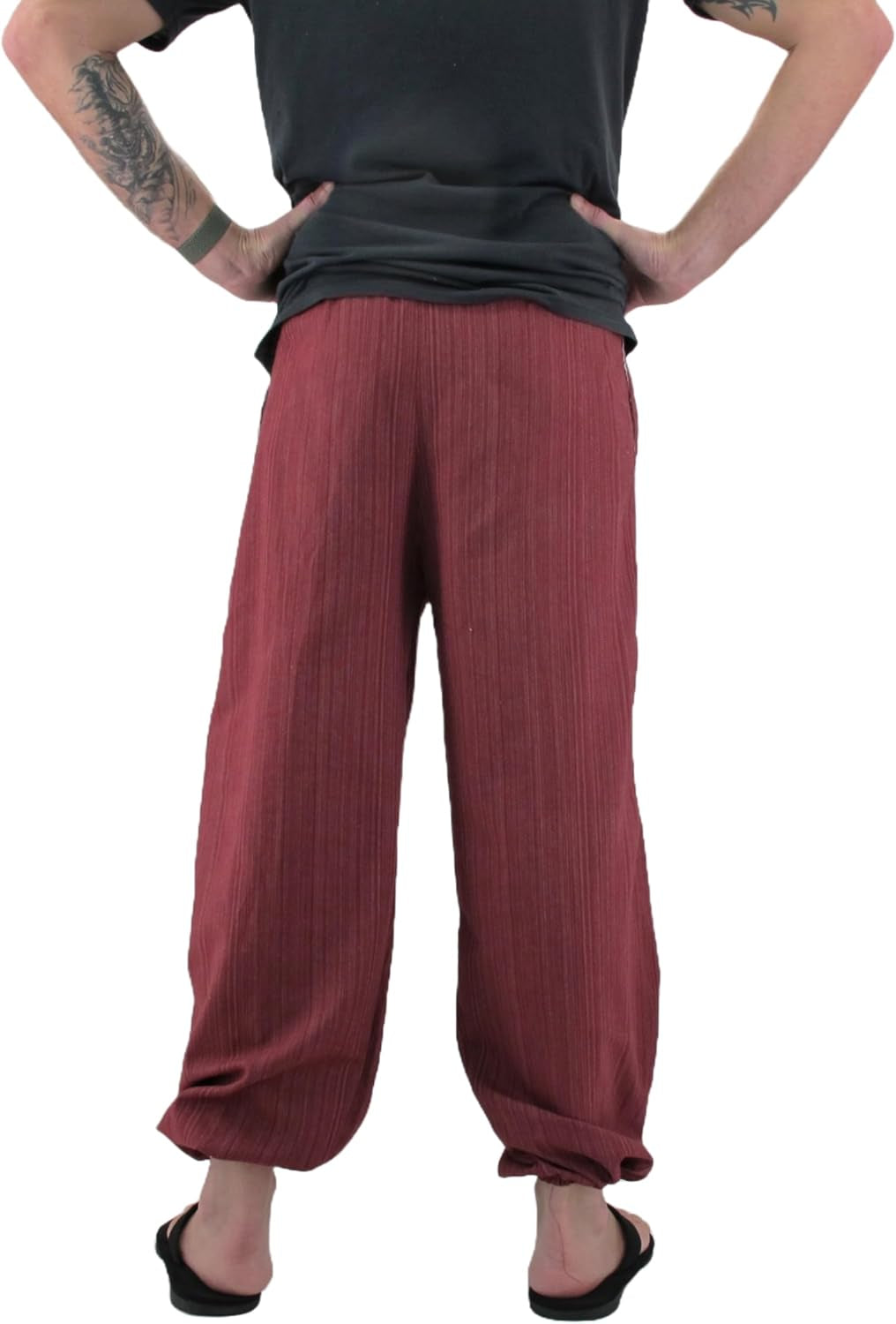 Baggy Pants Men'S One Size Cotton Harem Pants Hippie Boho Trousers