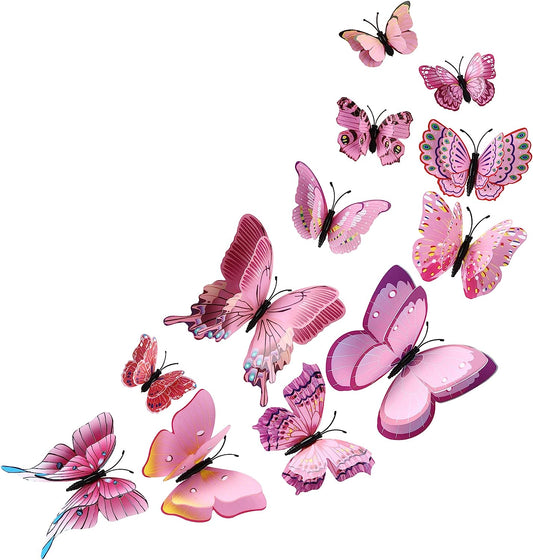 3D Mariposas Decorativas De Pared - Luminosa Pegatinas Decoracion Para Casas X12