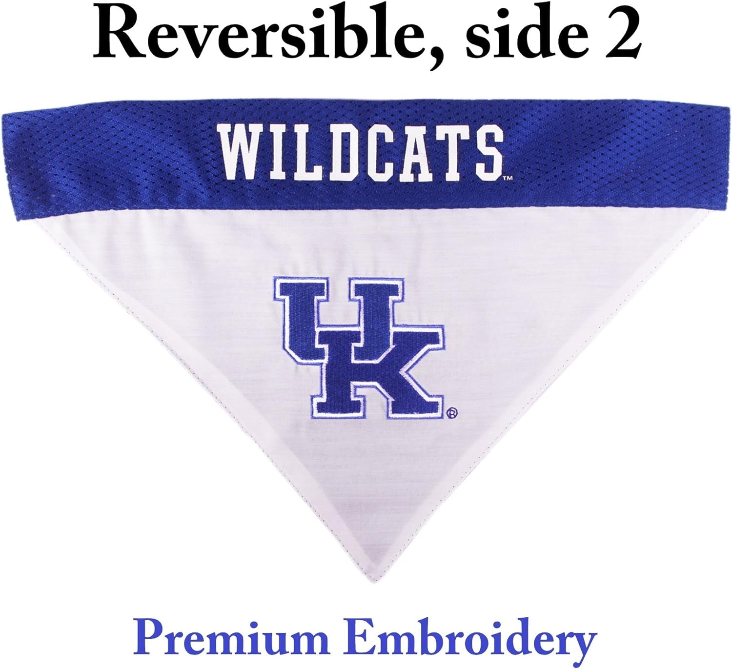 Collegiate Pet Accessories, Reversible Bandana, Kentucky Wildcats, Small/Medium