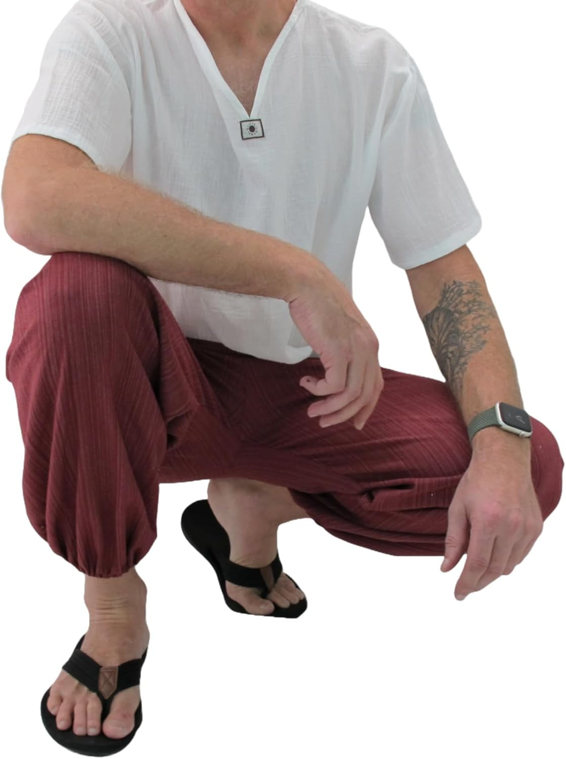 Baggy Pants Men'S One Size Cotton Harem Pants Hippie Boho Trousers