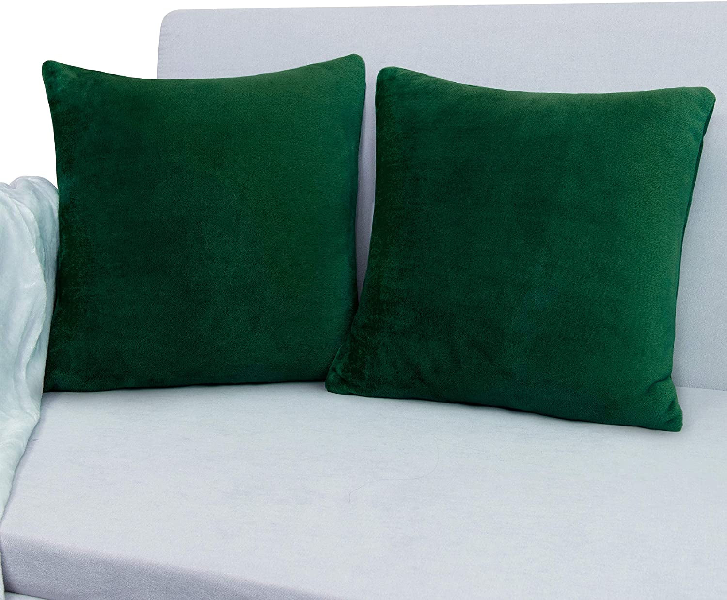 Juego De 2 Fundas De Almohada De Color Verde Esmeralda 18X18 Fundas De Almohada