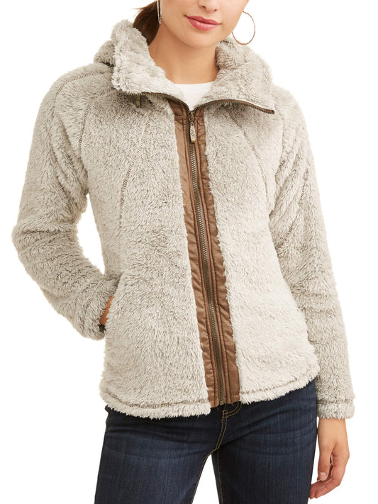Women'S Fluffy Fleece Full Zip Jacket