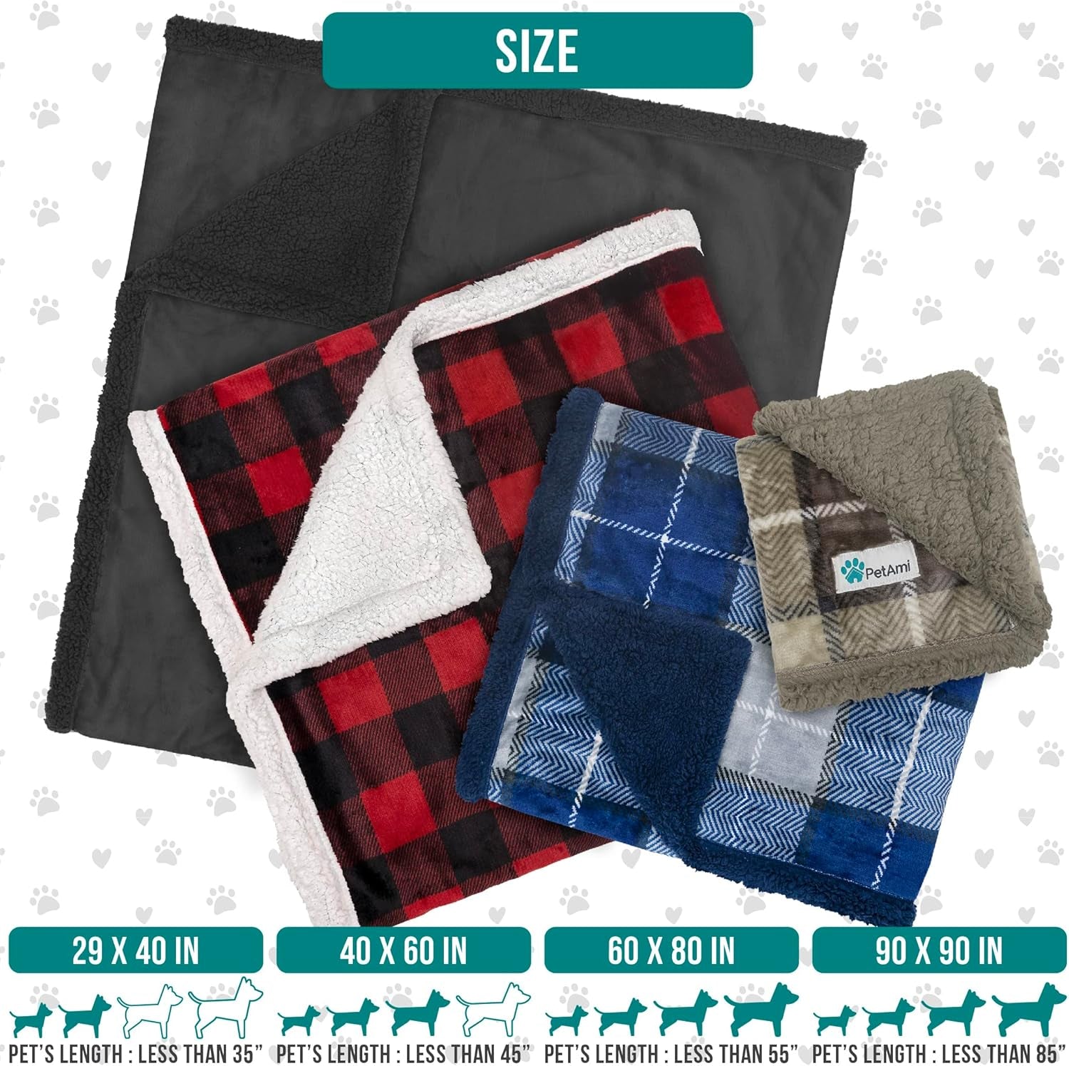 Dog Blanket for Small Medium Dogs, Pet Bed Blanket Cat Puppy Kitten, Fleece Furniture Couch Cover Protector Sofa Car, Soft Sherpa Dog Throw Plush Reversible Washable, Mini 29X40 Maroon Red