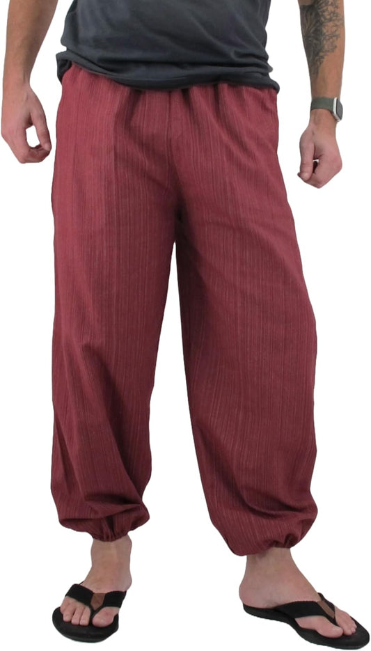 Baggy Pants Men'S One Size Cotton Harem Pants Hippie Boho Trousers