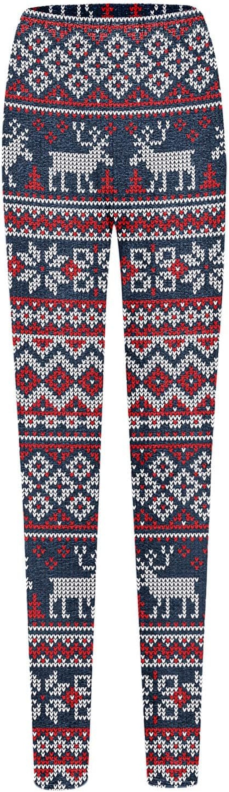 Fleece Lined Leggings Women, Christmas Elastic All-Match Warm Slim Long Boot Pants Leggings Running Sport Pants Dark Blue, S
