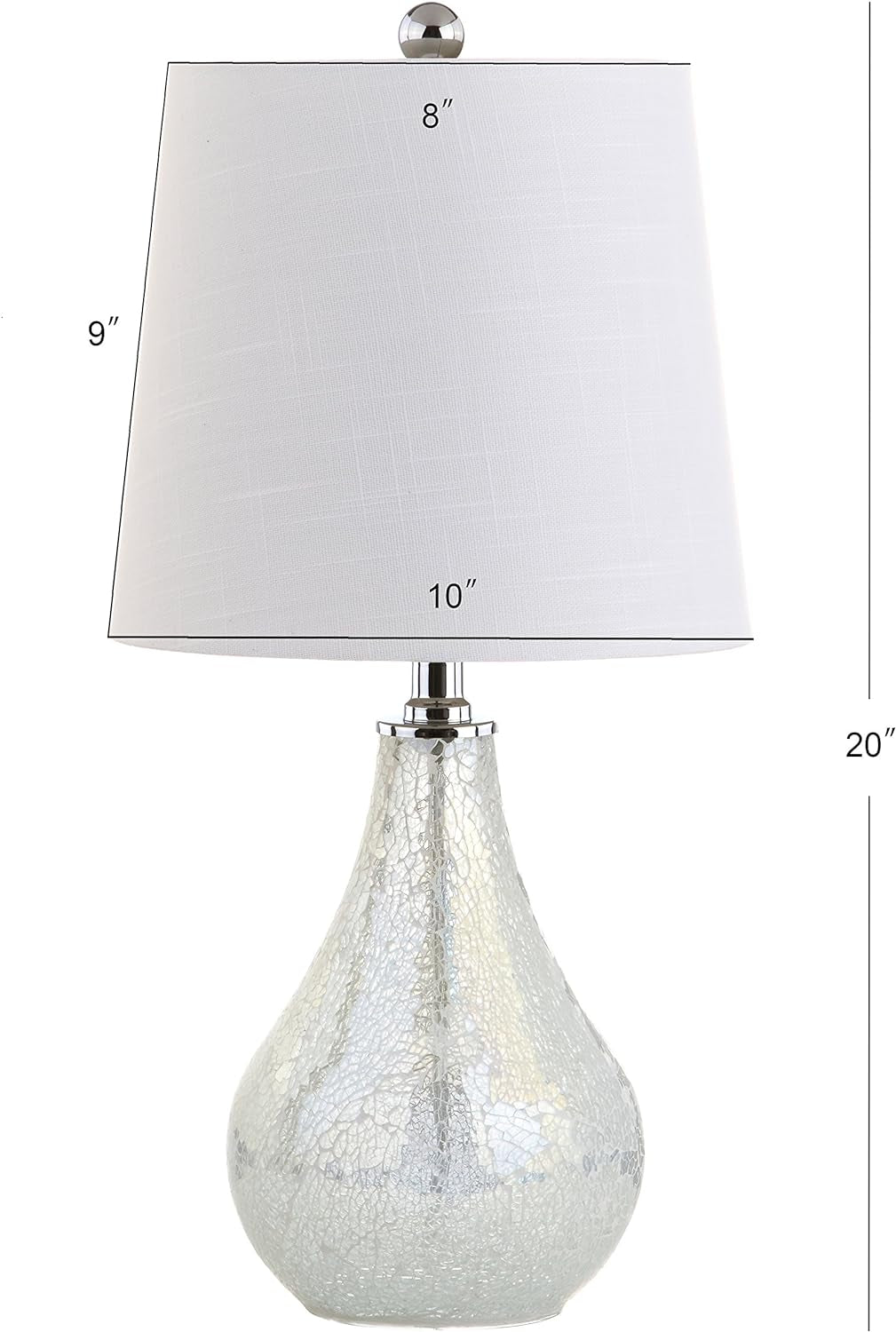 JYL1024B Mona 20.5" Mini LED Table Lamp, Modern, Contemporary, Elegant, Office, Living Room, Family Room, Dining Room, Bedroom, Hallway, Foyer, Mosaic White