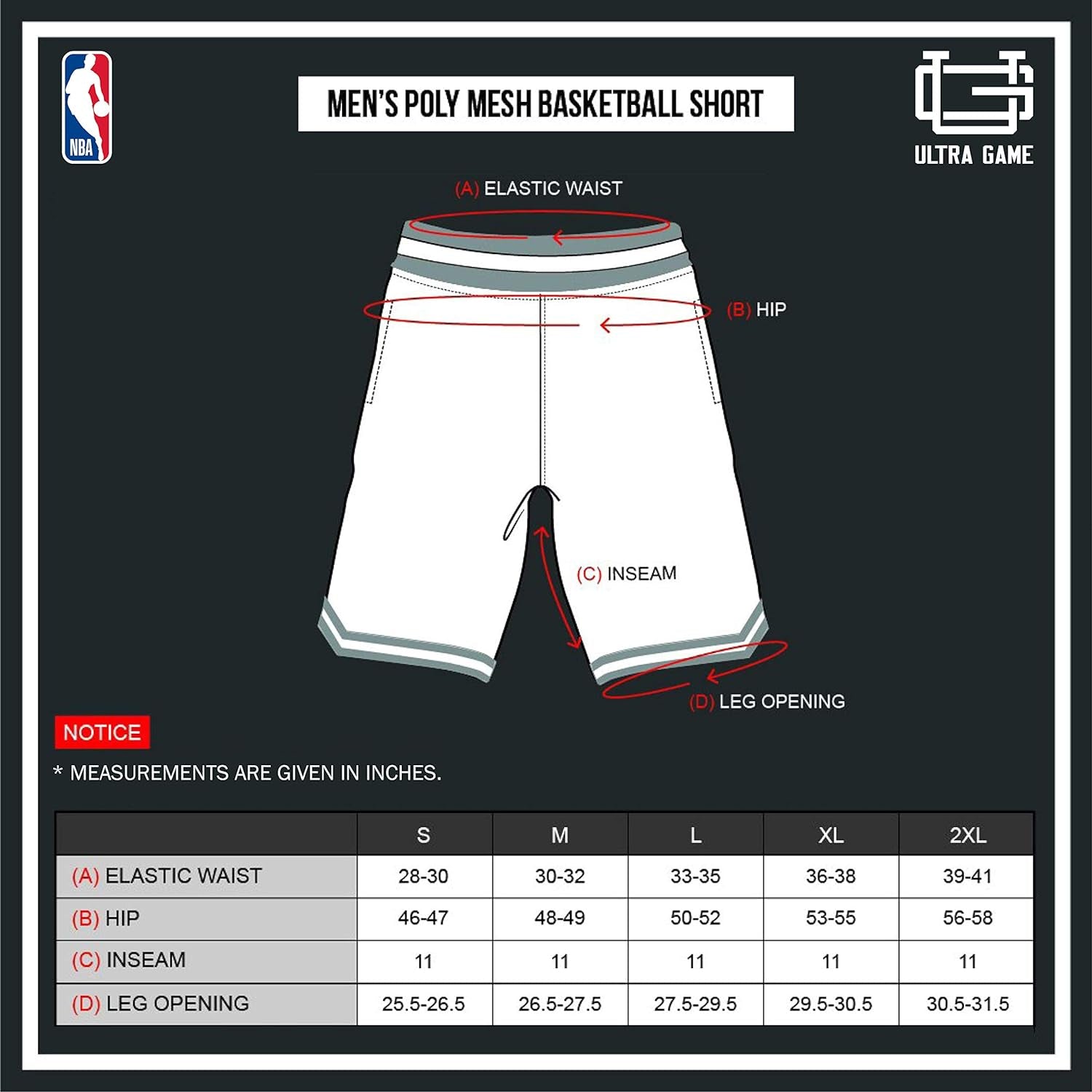 Men'S NBA Official Soft Air Mesh Ultimate Basketball Shorts - OG Fit