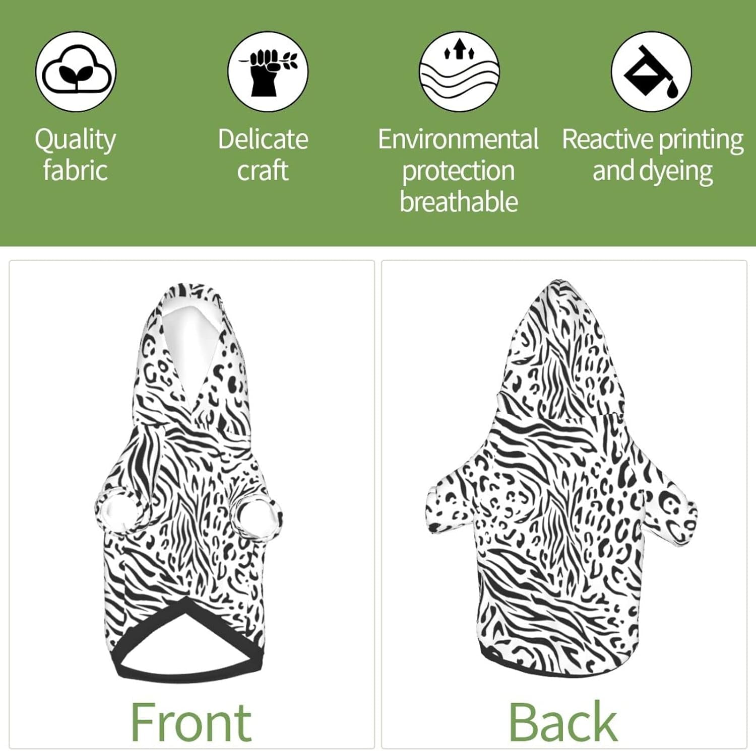 Leopard Tiger Print Miniature Pets Hoodies Dog Leopard Zebra Print Costume Animal Print Pet Winter Sweatshirt for Small Dogs Pets