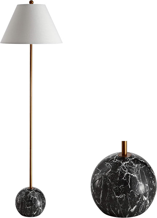 JYL3068A Miami 63.5" Minimalist Resin/Metal LED Floor Lamp Modern,Contemporary for Bedrooms, Living Room, Office, Reading, Gold/Black