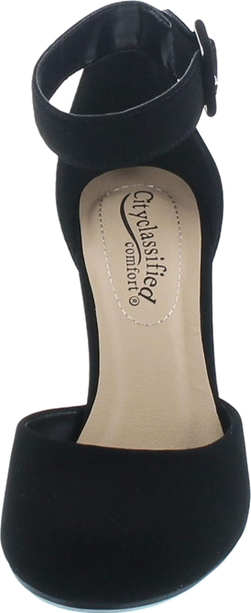 City Classified Comfort Women'S Closed Toe Ankle Strap Block Heel